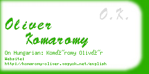 oliver komaromy business card